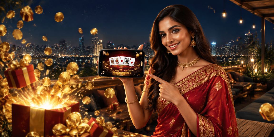 Calm Indian woman playing Teen Patti responsibly