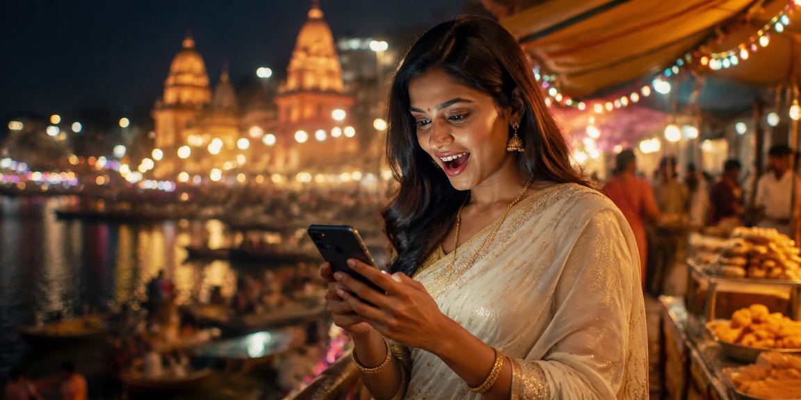 VIP player enjoying mobile casino in Varanasi